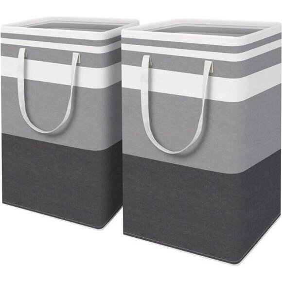 Large Laundry Hamper Waterproof Collapsible Basket with Handles 2 Pack 88L - Picture 1 of 7
